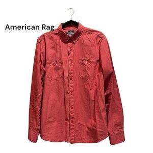 America Rag Red Casual Button Down Shirt with Long Sleeves medium like new
